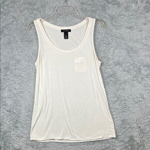 White House Black Market Cream Tank Top with Pocket